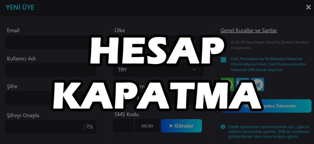 Asyabahis Hesap Kapatma İşlemi
